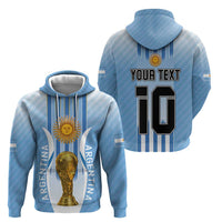 Custom Argentina Football Zip Hoodie The Trophy Vamos La Albiceleste - Wonder Print Shop