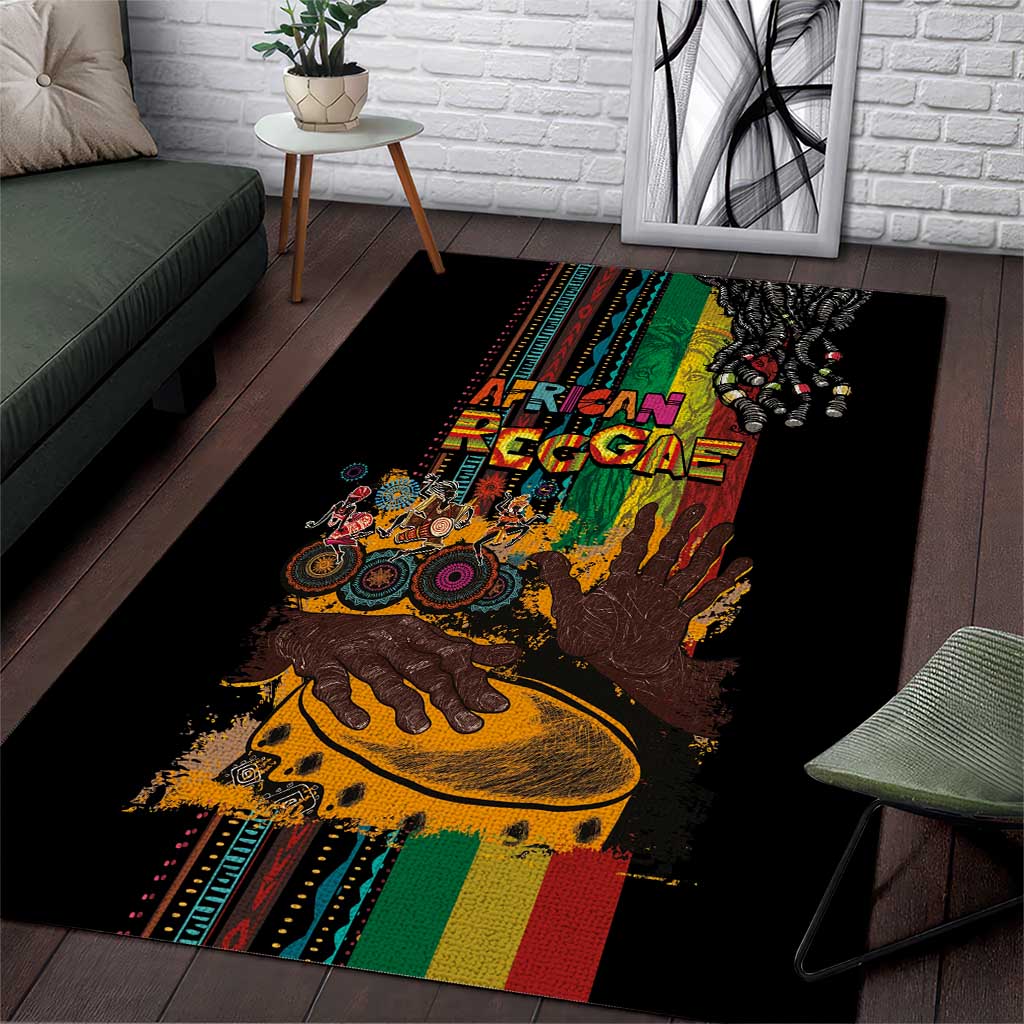 Afro-Caribbean Area Rug African and Reggae Art Music - Wonder Print Shop
