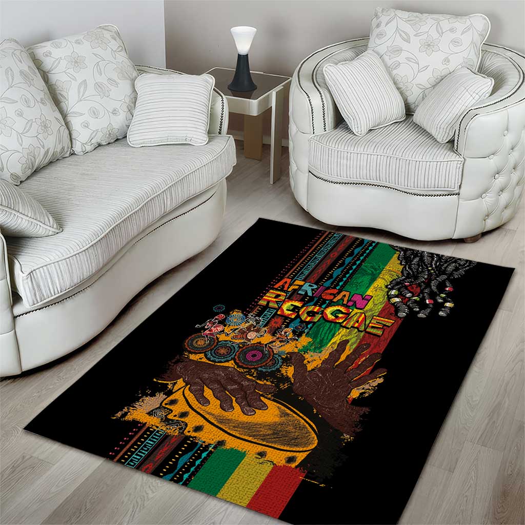 Afro-Caribbean Area Rug African and Reggae Art Music - Wonder Print Shop