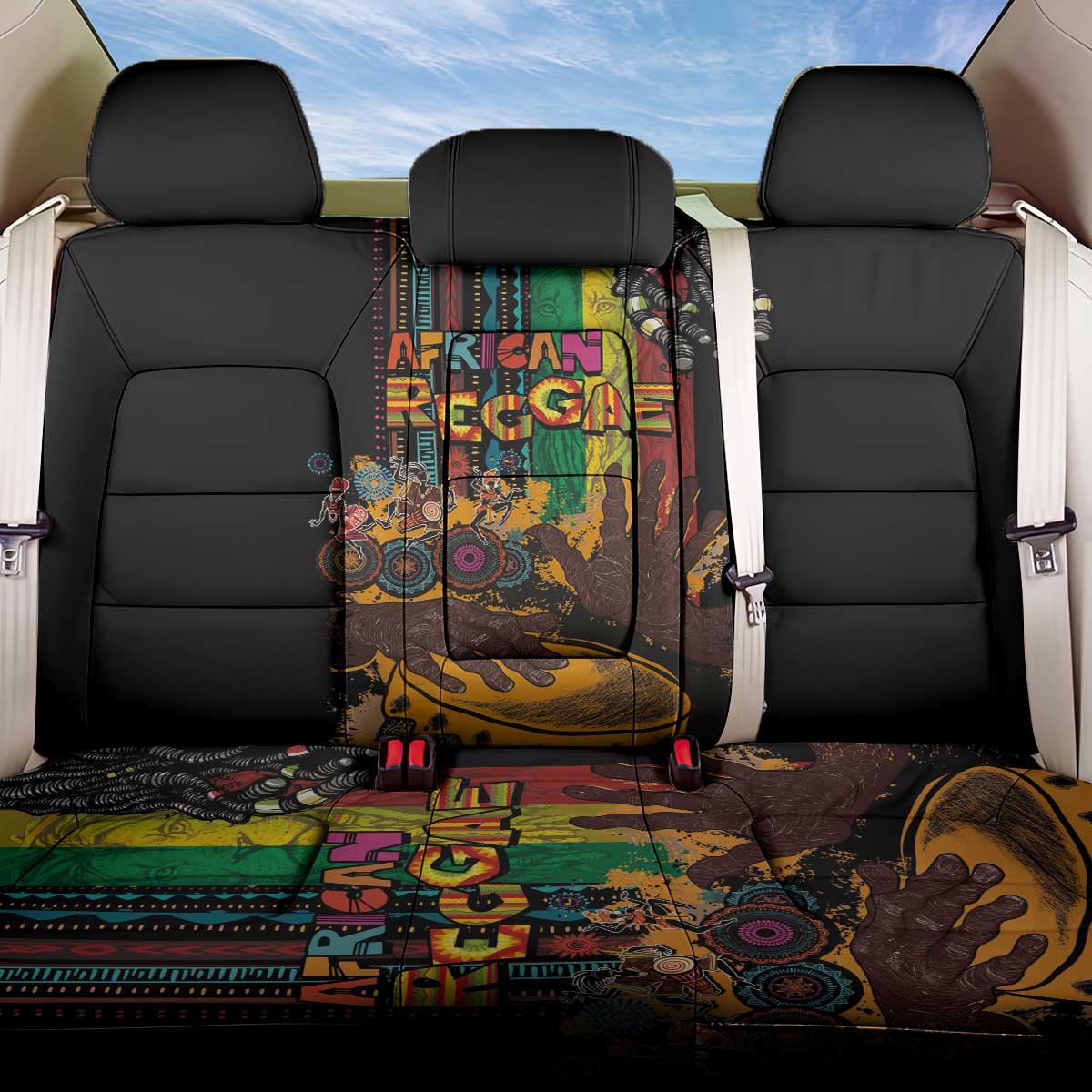 Afro-Caribbean Back Car Seat Cover African and Reggae Art Music - Wonder Print Shop
