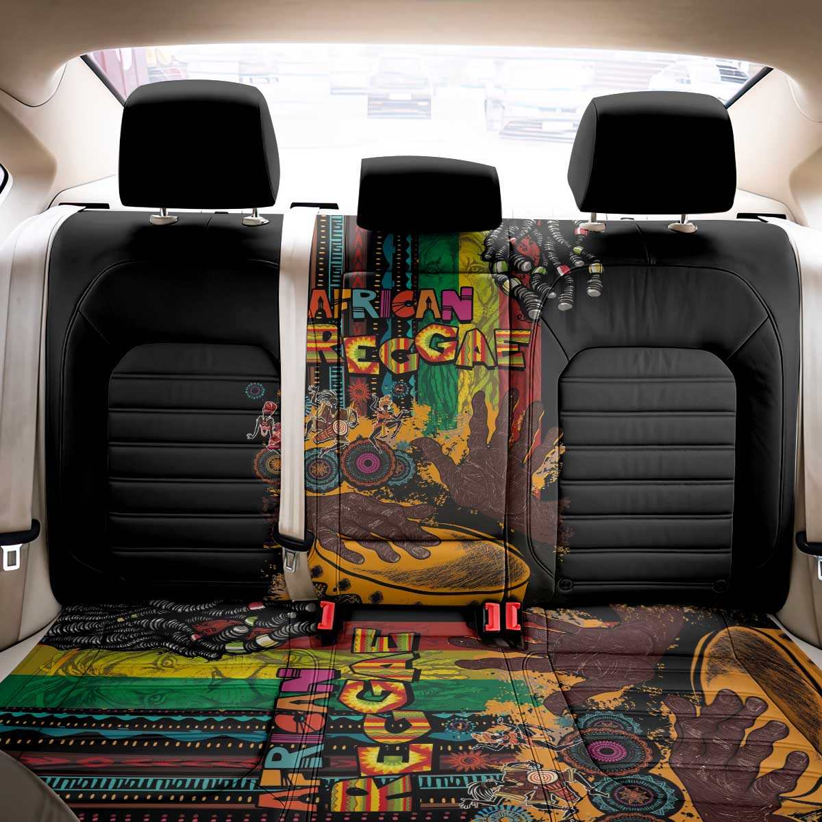 Afro-Caribbean Back Car Seat Cover African and Reggae Art Music - Wonder Print Shop