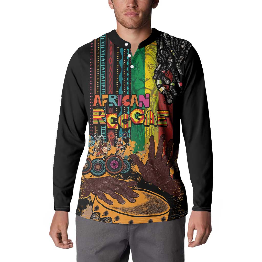 Afro-Caribbean Button Sweatshirt African and Reggae Art Music - Wonder Print Shop