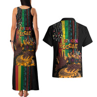 Afro-Caribbean Couples Matching Tank Maxi Dress and Hawaiian Shirt African and Reggae Art Music - Wonder Print Shop