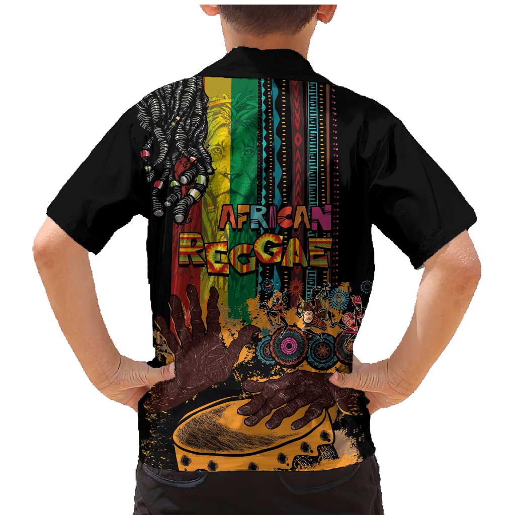 Afro-Caribbean Family Matching Mermaid Dress and Hawaiian Shirt African and Reggae Art Music - Wonder Print Shop