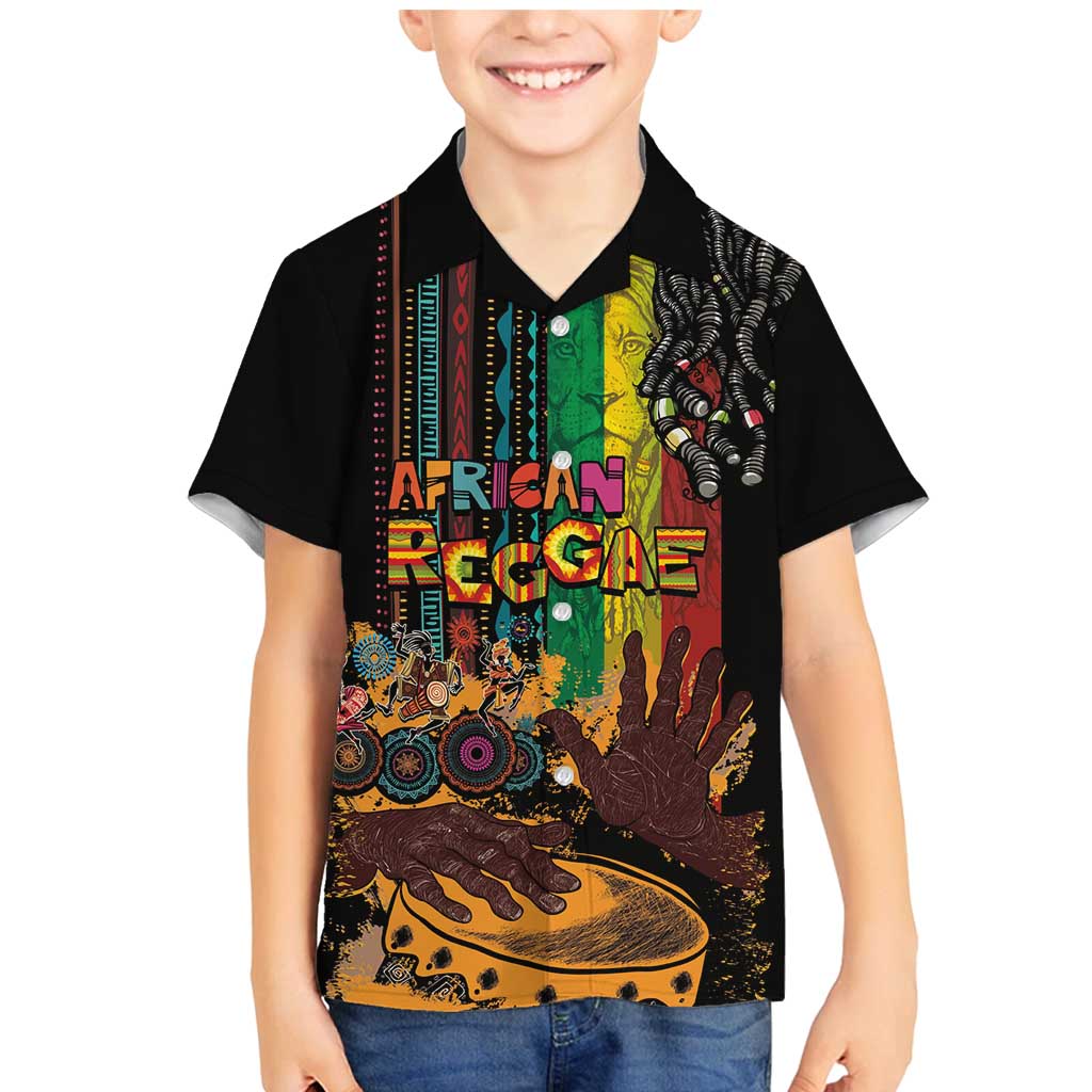 Afro-Caribbean Family Matching Mermaid Dress and Hawaiian Shirt African and Reggae Art Music - Wonder Print Shop