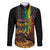Afro-Caribbean Family Matching Off The Shoulder Long Sleeve Dress and Hawaiian Shirt African and Reggae Art Music - Wonder Print Shop