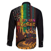 Afro-Caribbean Family Matching Off The Shoulder Long Sleeve Dress and Hawaiian Shirt African and Reggae Art Music - Wonder Print Shop