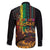 Afro-Caribbean Family Matching Off The Shoulder Long Sleeve Dress and Hawaiian Shirt African and Reggae Art Music - Wonder Print Shop