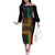 Afro-Caribbean Family Matching Off The Shoulder Long Sleeve Dress and Hawaiian Shirt African and Reggae Art Music - Wonder Print Shop