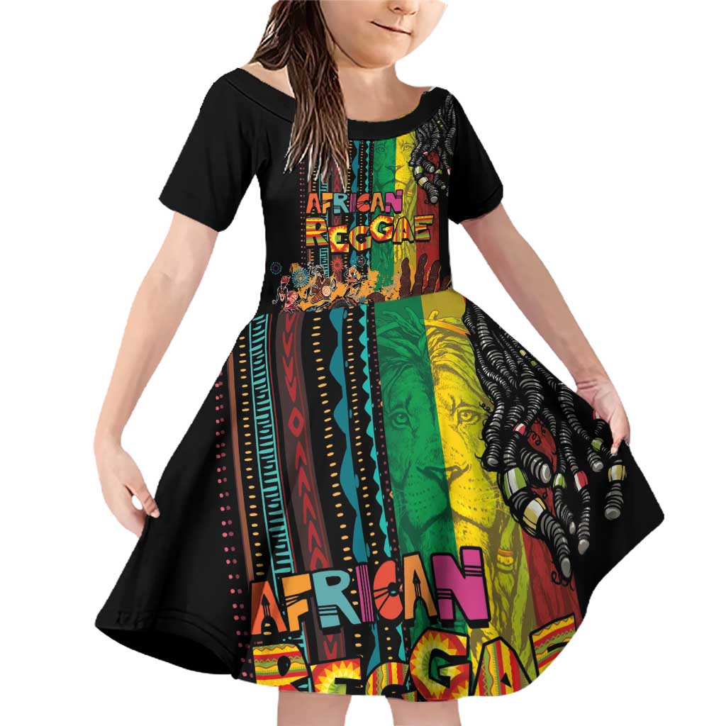 Afro-Caribbean Family Matching Off Shoulder Short Dress and Hawaiian Shirt African and Reggae Art Music - Wonder Print Shop