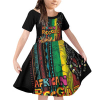 Afro-Caribbean Family Matching Off Shoulder Short Dress and Hawaiian Shirt African and Reggae Art Music - Wonder Print Shop