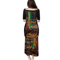 Afro-Caribbean Family Matching Puletasi and Hawaiian Shirt African and Reggae Art Music - Wonder Print Shop