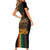 Afro-Caribbean Family Matching Short Sleeve Bodycon Dress and Hawaiian Shirt African and Reggae Art Music - Wonder Print Shop