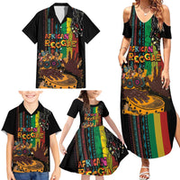 Afro-Caribbean Family Matching Summer Maxi Dress and Hawaiian Shirt African and Reggae Art Music - Wonder Print Shop
