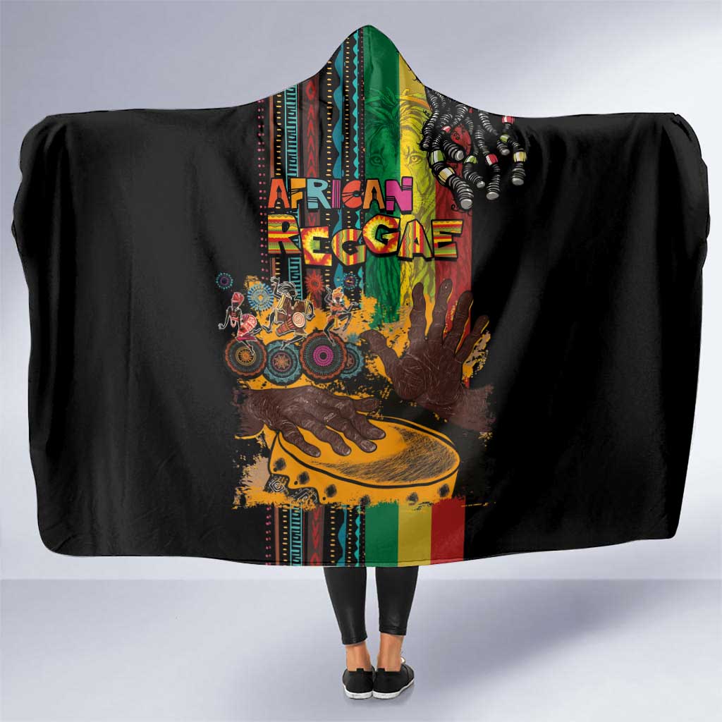 Afro-Caribbean Hooded Blanket African and Reggae Art Music - Wonder Print Shop