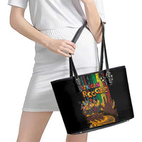 Afro-Caribbean Leather Tote Bag African and Reggae Art Music - Wonder Print Shop