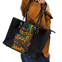 Afro-Caribbean Leather Tote Bag African and Reggae Art Music - Wonder Print Shop