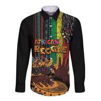 Afro-Caribbean Long Sleeve Button Shirt African and Reggae Art Music - Wonder Print Shop