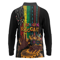 Afro-Caribbean Long Sleeve Polo Shirt African and Reggae Art Music - Wonder Print Shop