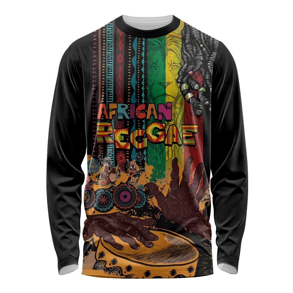 Afro-Caribbean Long Sleeve Shirt African and Reggae Art Music - Wonder Print Shop