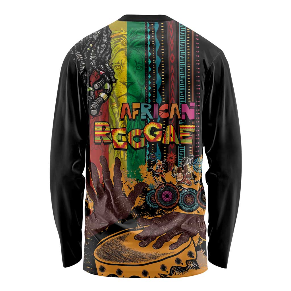 Afro-Caribbean Long Sleeve Shirt African and Reggae Art Music - Wonder Print Shop