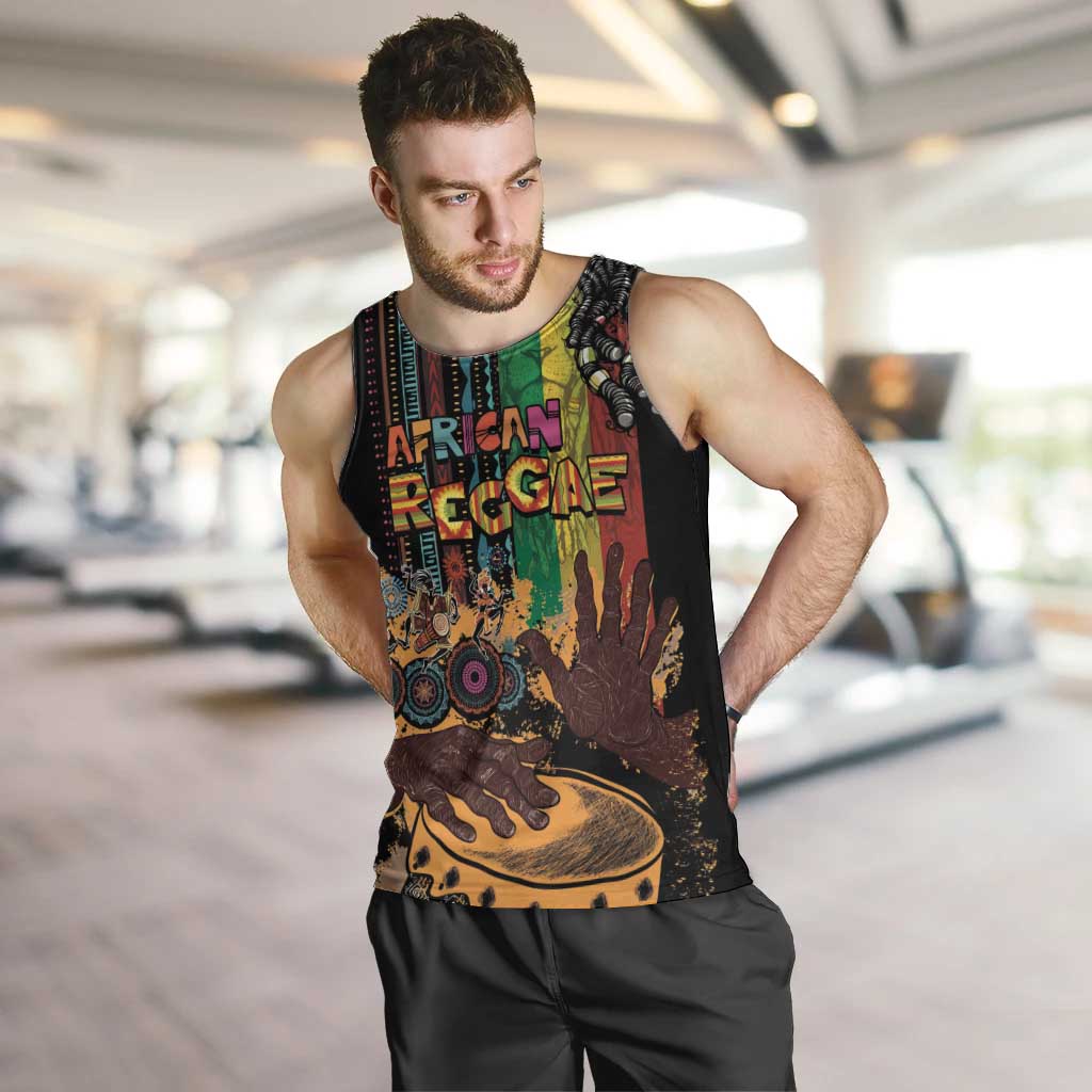 Afro-Caribbean Men Tank Top African and Reggae Art Music - Wonder Print Shop