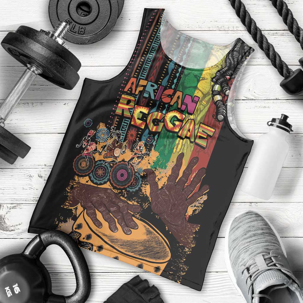 Afro-Caribbean Men Tank Top African and Reggae Art Music - Wonder Print Shop