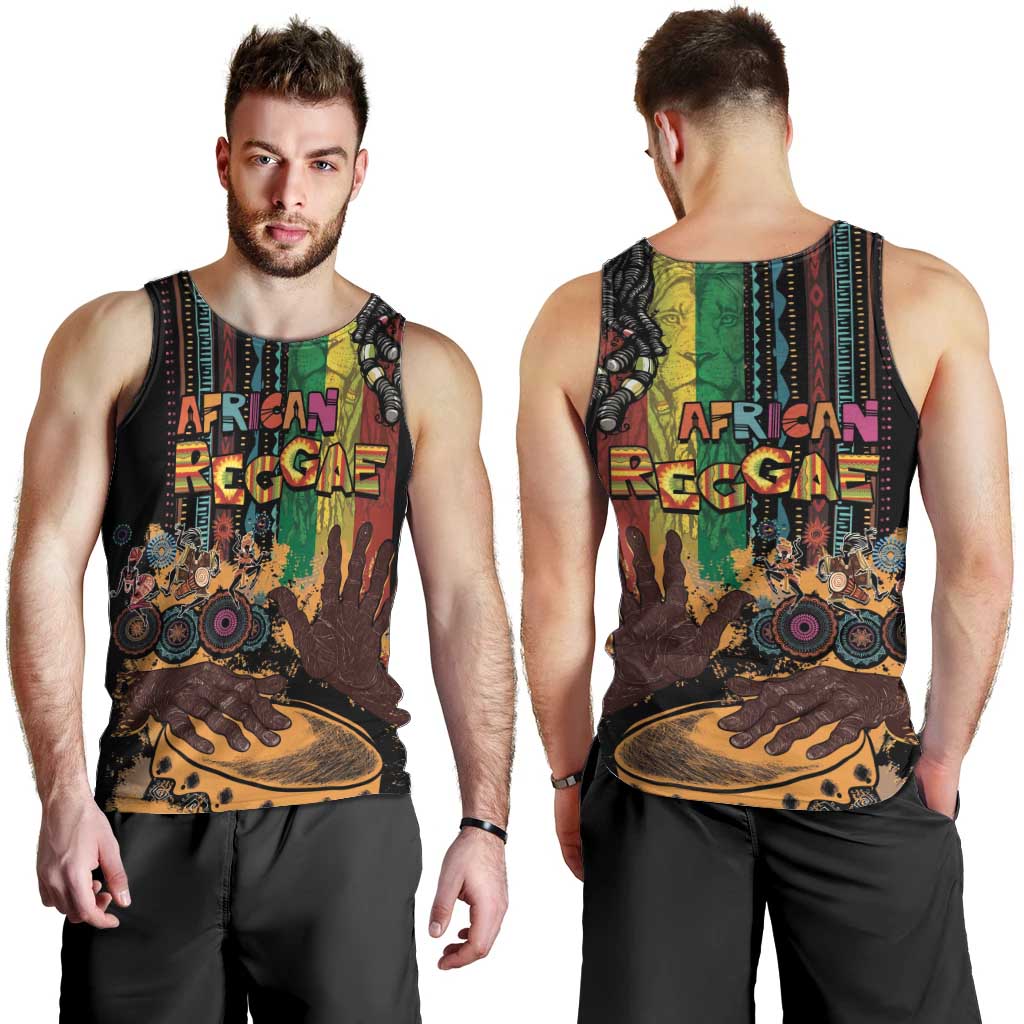 Afro-Caribbean Men Tank Top African and Reggae Art Music - Wonder Print Shop
