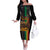 Afro-Caribbean Off The Shoulder Long Sleeve Dress African and Reggae Art Music - Wonder Print Shop