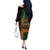 Afro-Caribbean Off The Shoulder Long Sleeve Dress African and Reggae Art Music - Wonder Print Shop