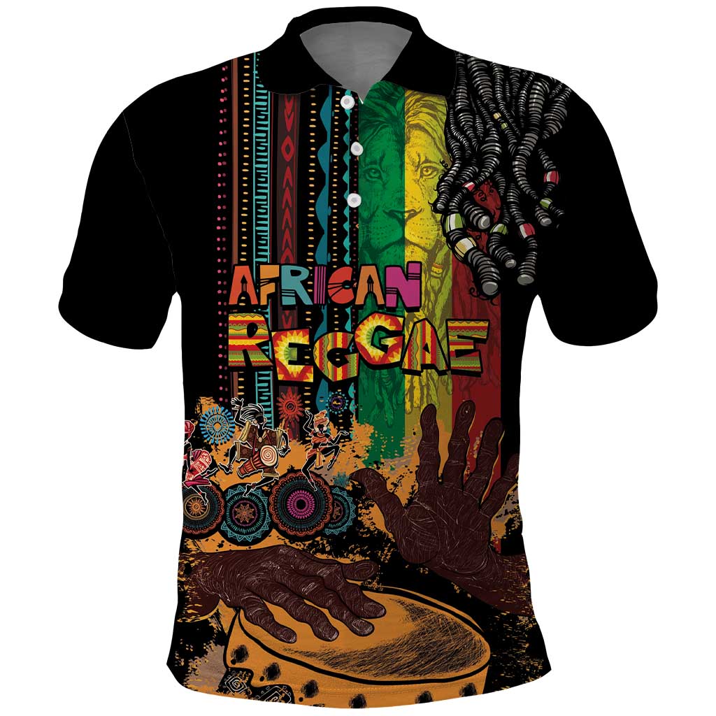 Afro-Caribbean Polo Shirt African and Reggae Art Music - Wonder Print Shop
