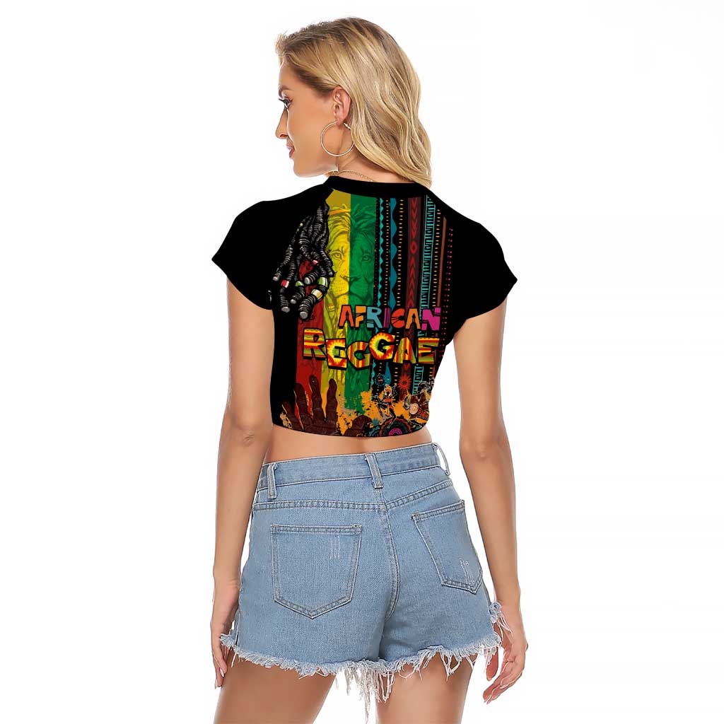 Afro-Caribbean Raglan Cropped T Shirt African and Reggae Art Music - Wonder Print Shop