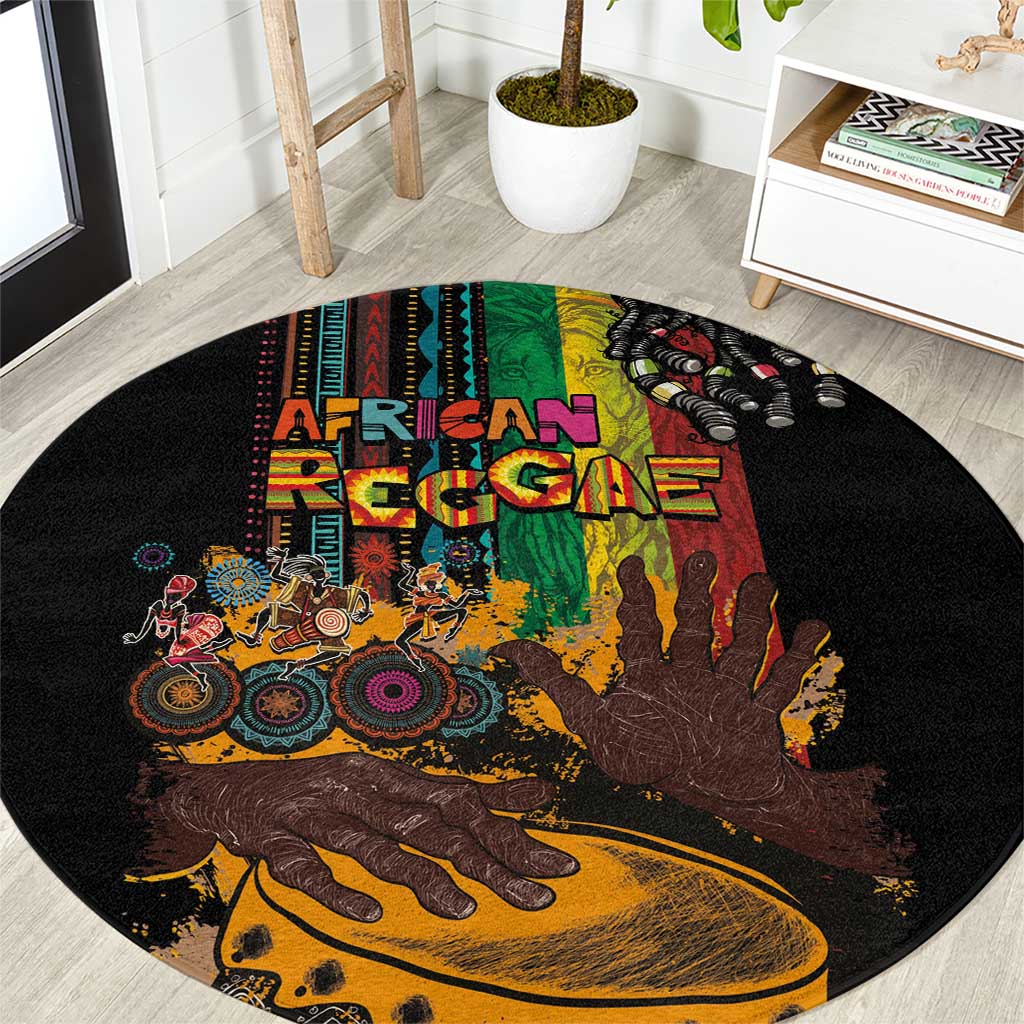 Afro-Caribbean Round Carpet African and Reggae Art Music - Wonder Print Shop