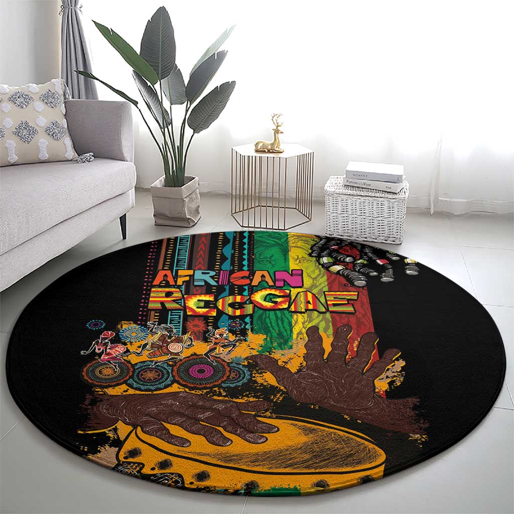 Afro-Caribbean Round Carpet African and Reggae Art Music - Wonder Print Shop