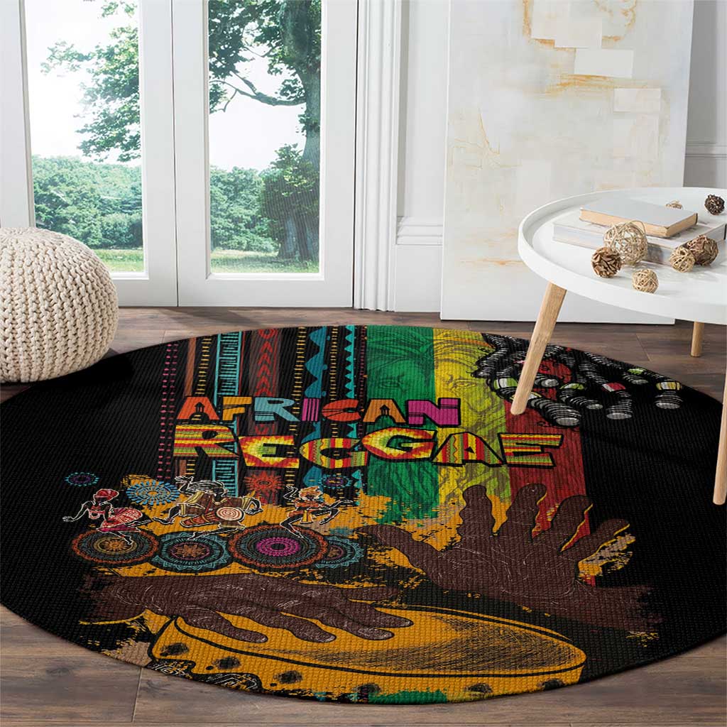 Afro-Caribbean Round Carpet African and Reggae Art Music - Wonder Print Shop