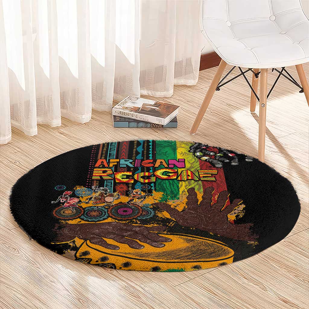 Afro-Caribbean Round Carpet African and Reggae Art Music - Wonder Print Shop