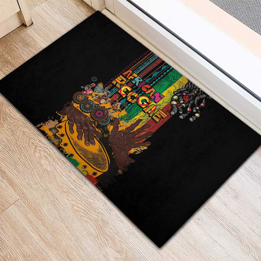 Afro-Caribbean Rubber Doormat African and Reggae Art Music - Wonder Print Shop