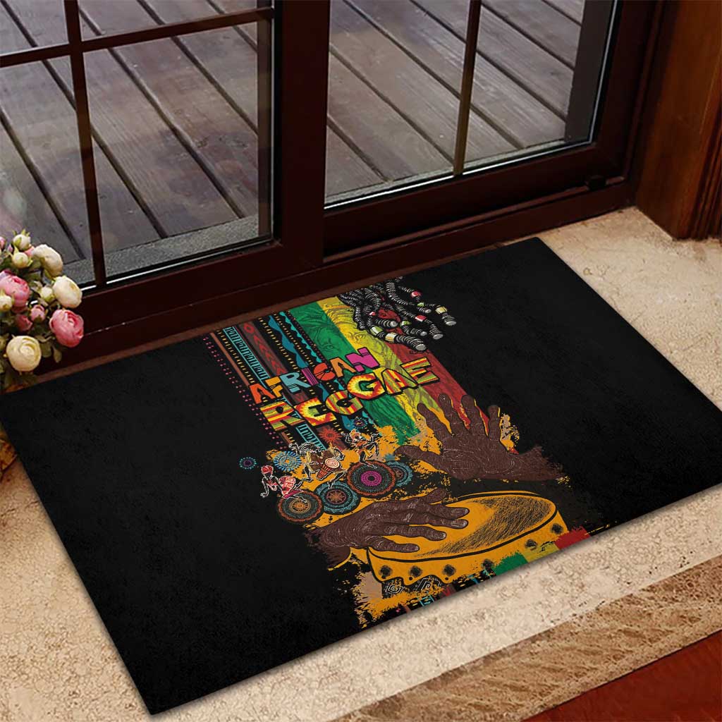 Afro-Caribbean Rubber Doormat African and Reggae Art Music - Wonder Print Shop