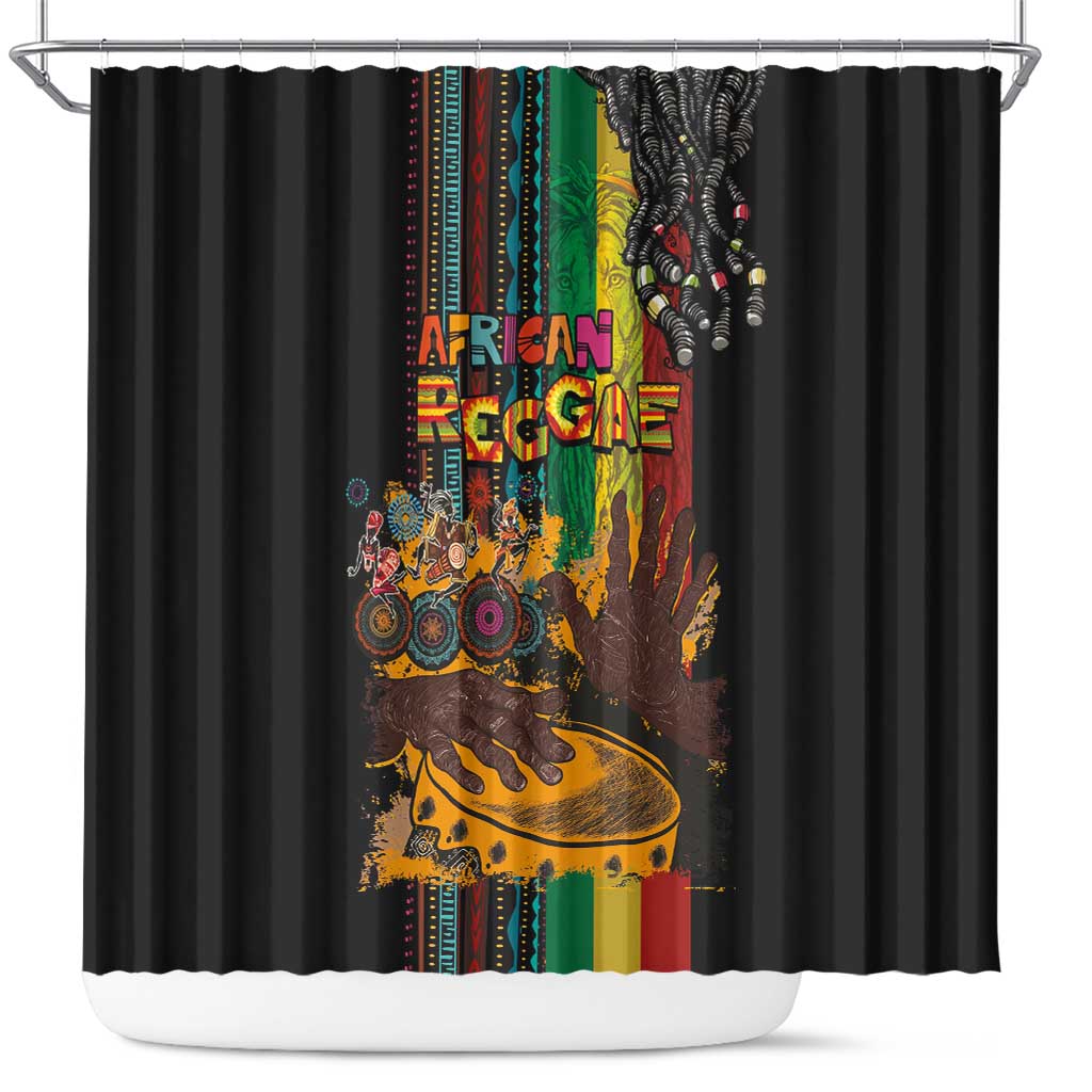 Afro-Caribbean Shower Curtain African and Reggae Art Music - Wonder Print Shop