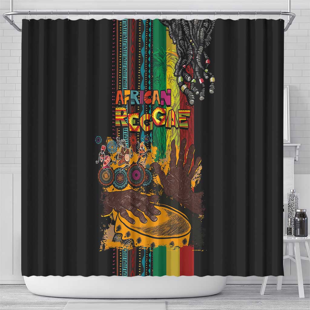 Afro-Caribbean Shower Curtain African and Reggae Art Music - Wonder Print Shop