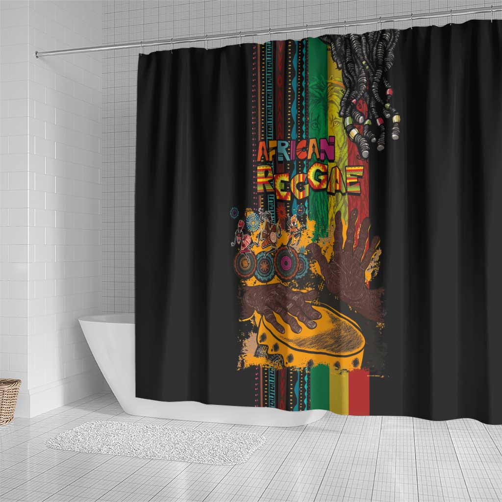 Afro-Caribbean Shower Curtain African and Reggae Art Music - Wonder Print Shop