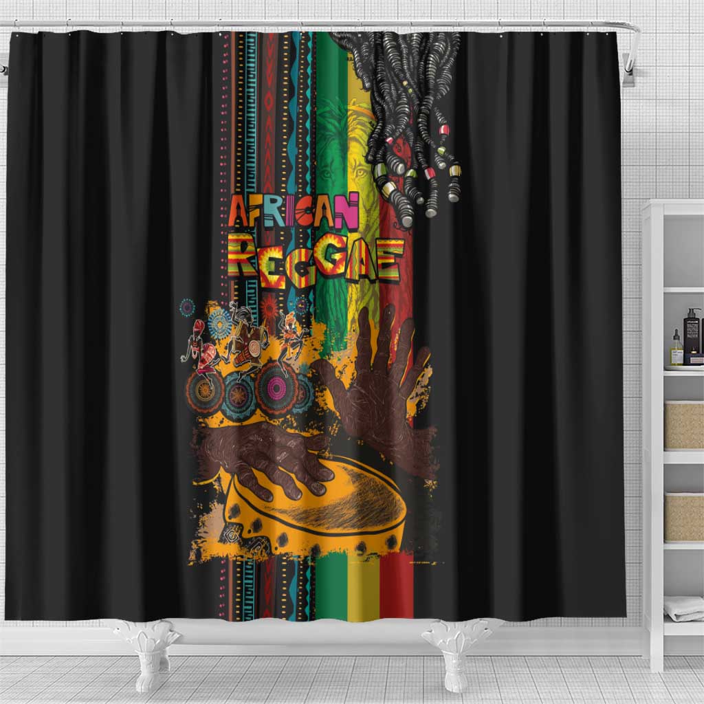 Afro-Caribbean Shower Curtain African and Reggae Art Music - Wonder Print Shop