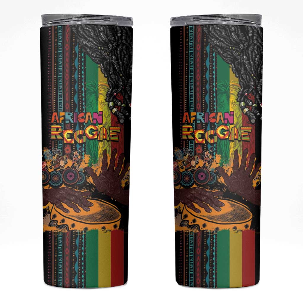 Afro-Caribbean Skinny Tumbler African and Reggae Art Music - Wonder Print Shop