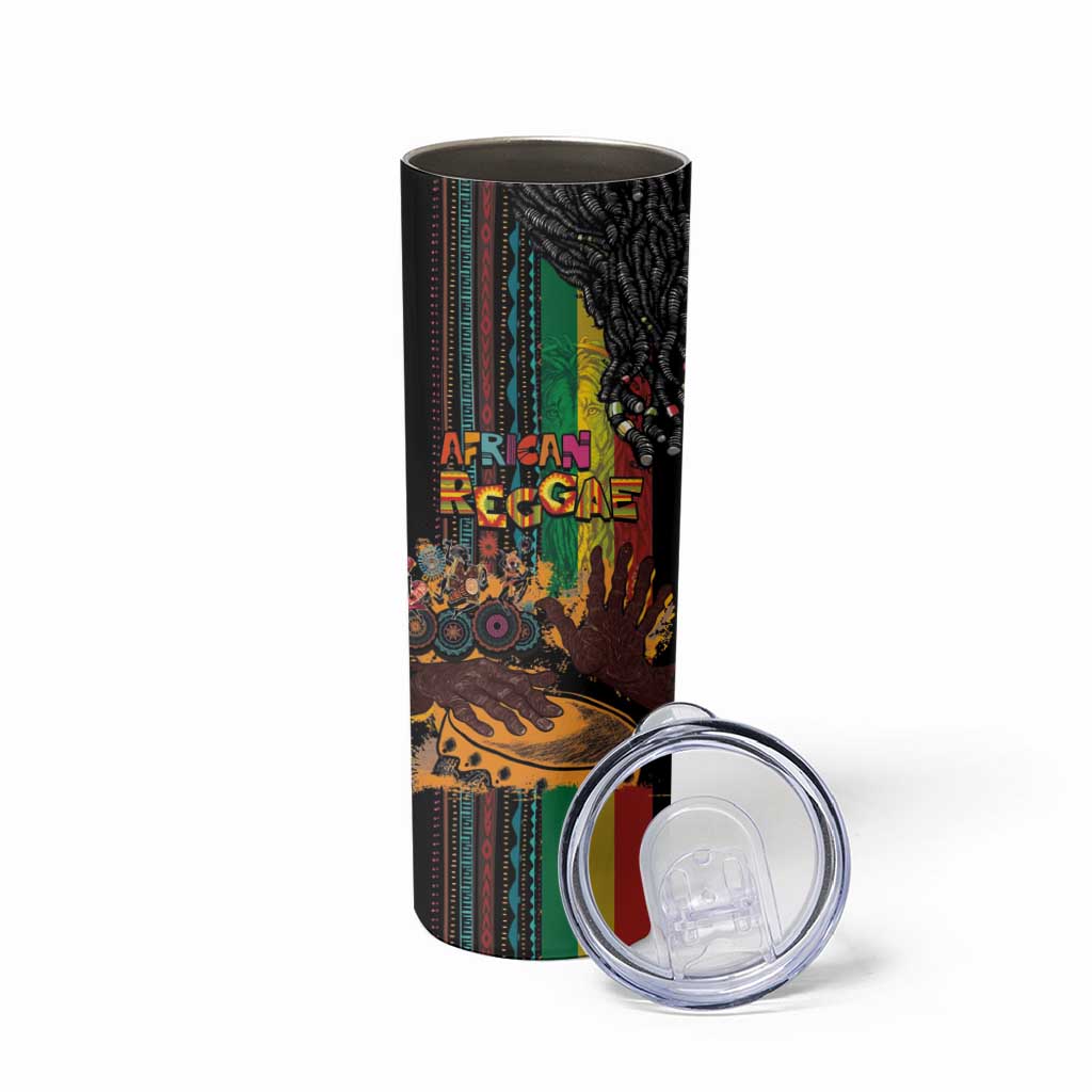 Afro-Caribbean Skinny Tumbler African and Reggae Art Music - Wonder Print Shop