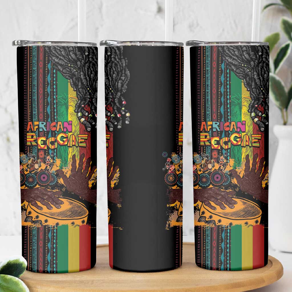 Afro-Caribbean Skinny Tumbler African and Reggae Art Music - Wonder Print Shop