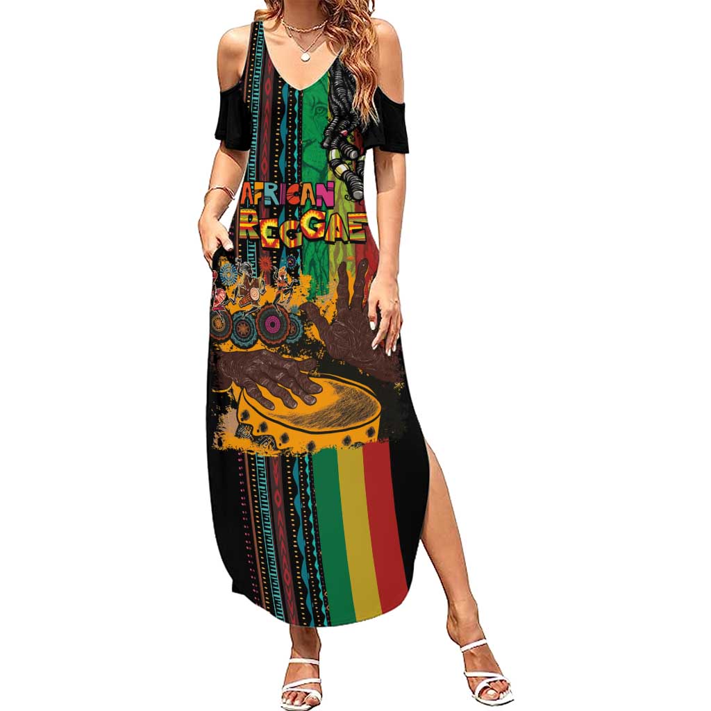 Afro-Caribbean Summer Maxi Dress African and Reggae Art Music - Wonder Print Shop