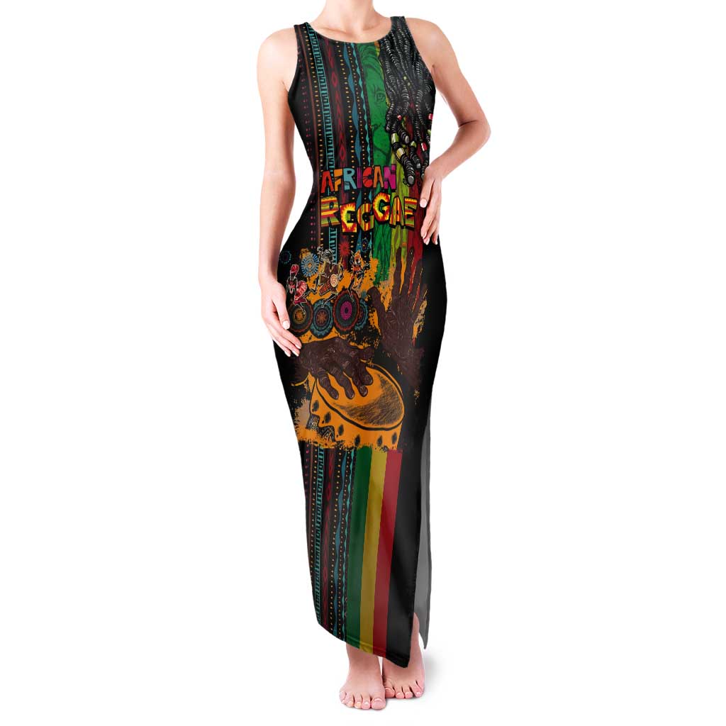 Afro-Caribbean Tank Maxi Dress African and Reggae Art Music - Wonder Print Shop