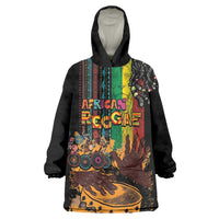 Afro-Caribbean Wearable Blanket Hoodie African and Reggae Art Music - Wonder Print Shop