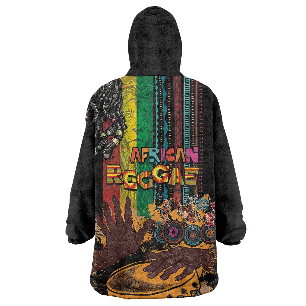 Afro-Caribbean Wearable Blanket Hoodie African and Reggae Art Music - Wonder Print Shop