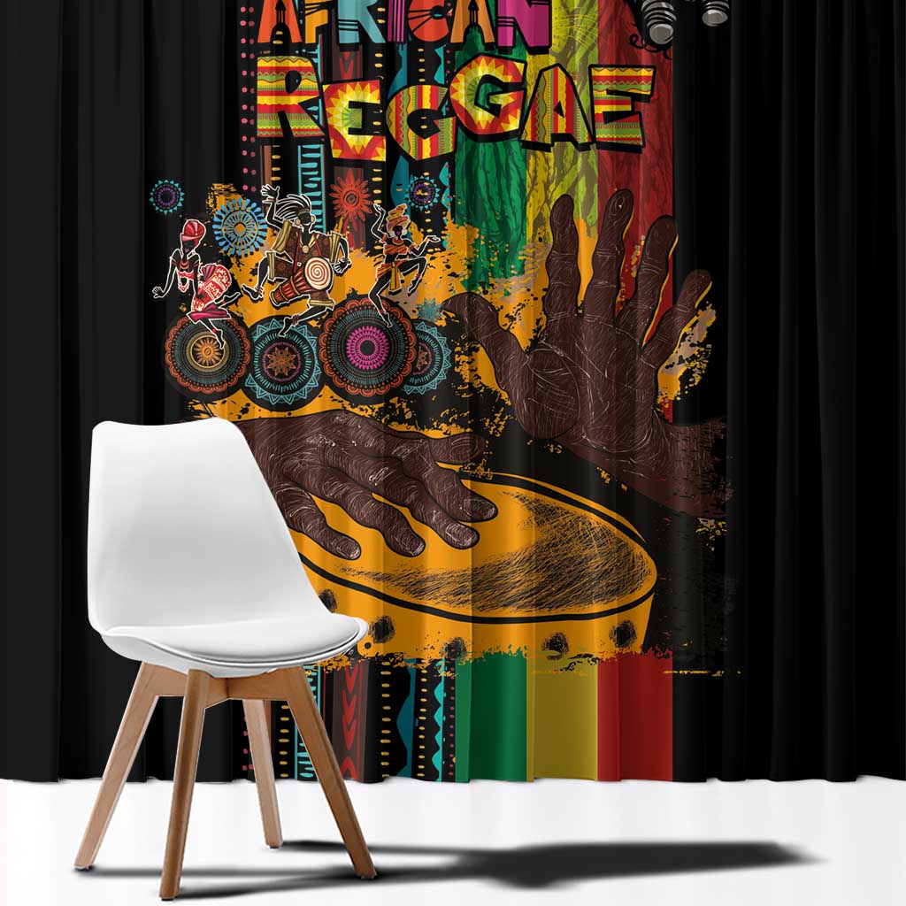 Afro-Caribbean Window Curtain African and Reggae Art Music - Wonder Print Shop